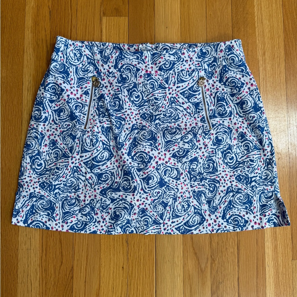 Lilly Pulitzer Blue, White & Pink Printed Mini Skirt